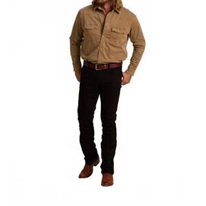 NEW SCHAEFER OUTFITTER western denim snap shirt in khaki